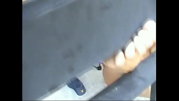 Barely legal slut masturbates pussy with dildo in public in city center