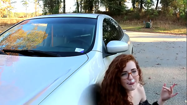 Play MP4 - Nerdy red head gets fucked on car