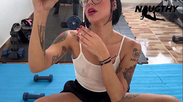 Delicious exercise routine with beautiful hot girl 