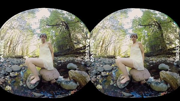 Short haired amateur yanks milf carmen december masturbating her hairy beaver outdoors on the rocks in 3d vr video