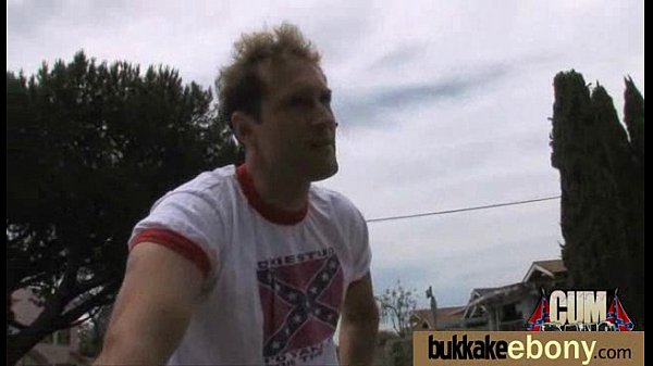 Ebony in a_huge bukkake 9