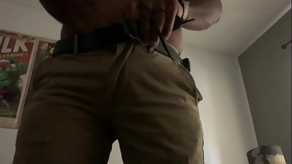 Stroking my black dick with holter monitor