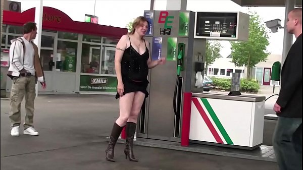 Play MP4 - Very pregnant girl fucked by 2 guys at a public gas station gang bang threesome