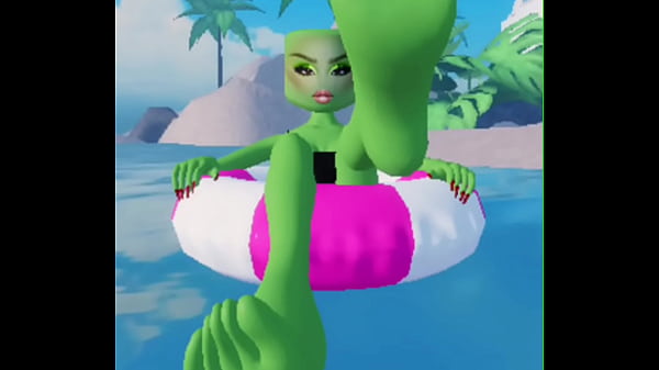 Roblox girl rubbing her feet on you
