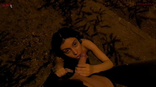 Sissi sucks my cock in the street and i cover her face in cum dollscult 