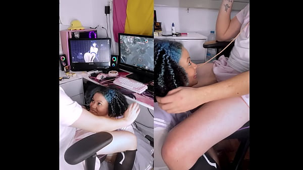 Blowjob While Playing Games With Anal Sex Creampie thumbnail