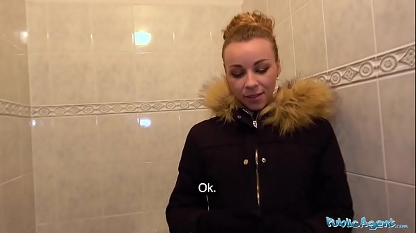 Public Agent Multiple orgasms as tight pussy stretched_in public toilet