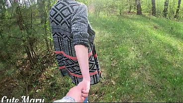 BF fucks my F Cup Boobs in the forest, huge oudoor Cumshot 