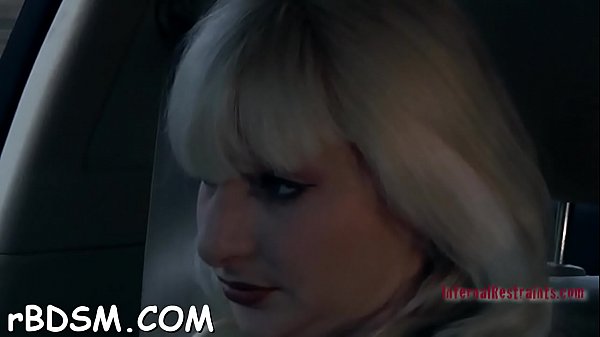 Restrained cutie_is made to suffer underneath_hard toy playing