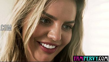 Big boobs curvy MILF stepmom motivates her big dick step son with sex 