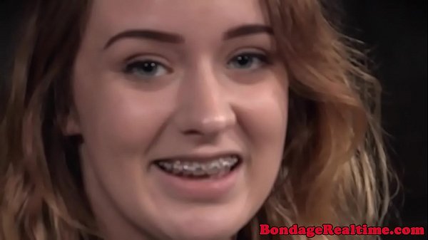 Young_hogtied sub whipped while mouth gagged