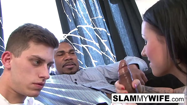 Wild brunette takes a huge_black cockup her ass