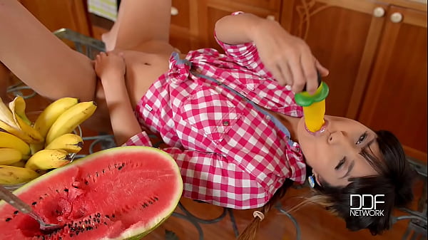 Russian college hotties kitchen dildo double penetration