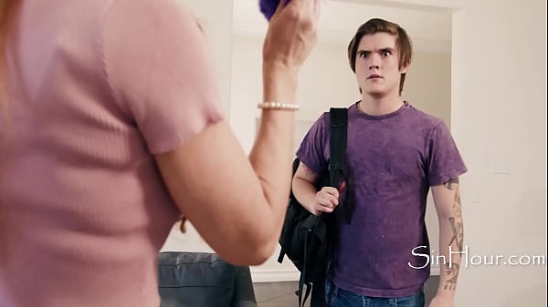 Ginger milf fucks stepson after learning he was sexually active