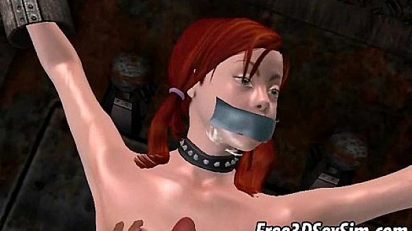 Two sexy tied up 3D cartoon babes getting fucked 