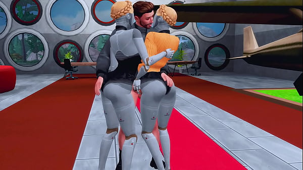 Two horny twins arranged hard sex and femdom for a young soldier 