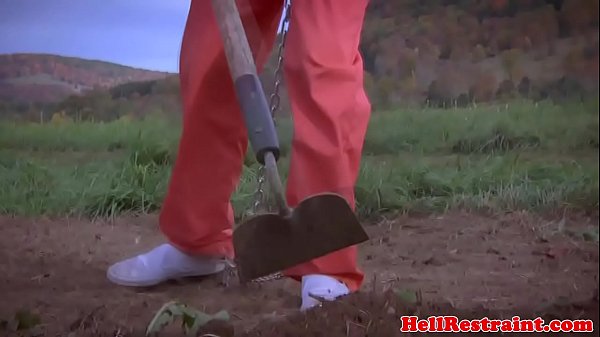 Restrained bondage sub fucked by black master