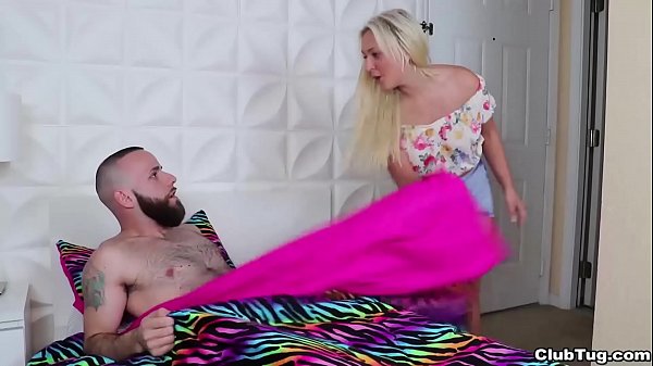 clubtug_Blonde slut jerks off a_naked dude