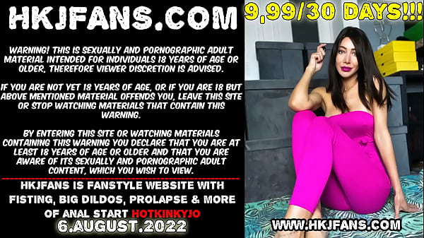 Hotkinkyjo in_pink suit self fisting anal gape prolapse johnthomastoyshuge dildo in ass