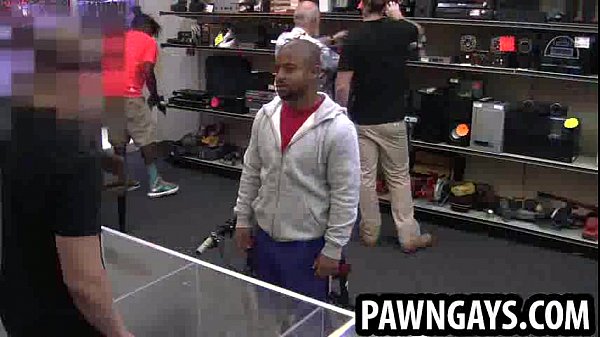 Ebony hunk tries to sell a bike at the pawn shop
