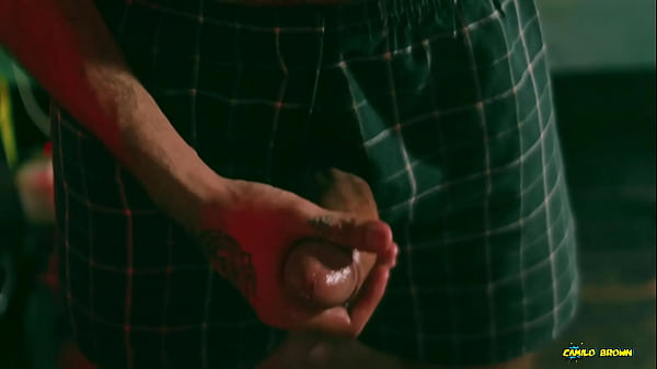 Big Uncut Cock Latino Camilo Brown Jerking Before Bed Cumshot In The Mirror 