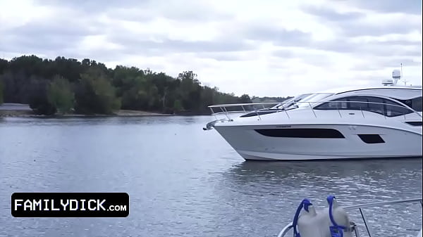 FamilyDick - Cute Stepbrothers And Their Athletic Stepdad Having Passionate Threesome On Their Boat 