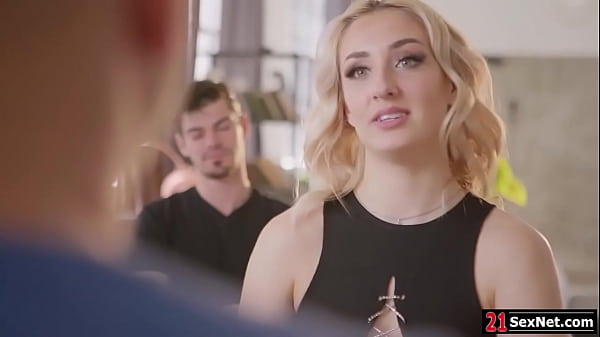 Blonde model does some erotic photographer removes her lingerie and rims her other sucks her tits before they start dp fucking her