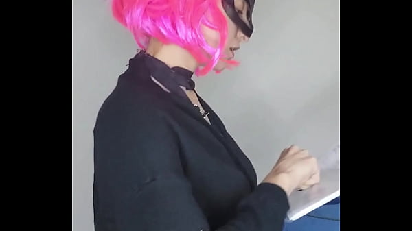 Look how horny i am with my kitty mask and my big natural tits