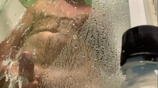 Cum fountain in_the shower Kneeldrink the energy