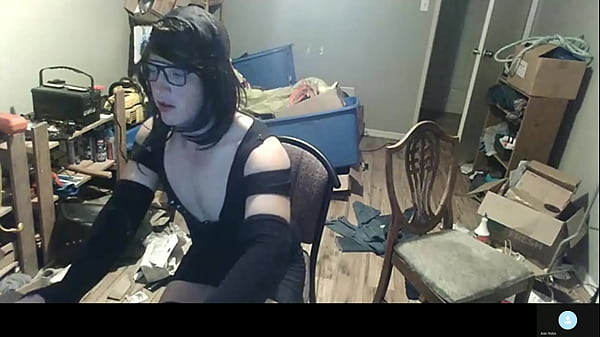 crossdresser plays on webcam like a good little slut 