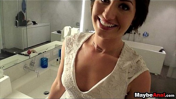 Amateur brunette has first anal adventure Evelyn Lacie 1 3 