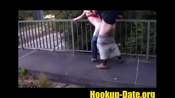 Redhead amateur teen has sex on bridge in public 