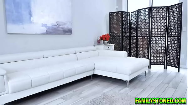 Stepmom licking stepdaughters pussy while getting pounded from_behind