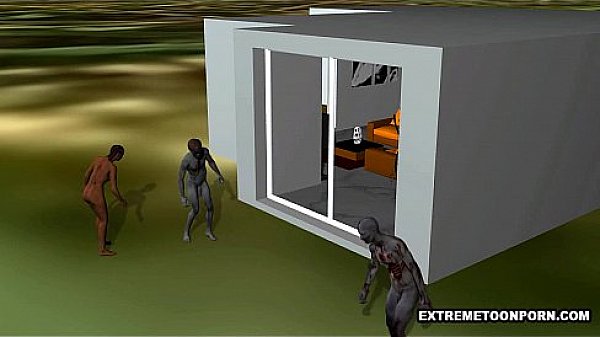 Sexy 3D zombie babe gets fucked hard by an ebony stud 