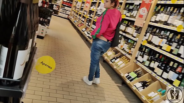 Crazy Rebeca Addams In Jeans Buttcrack At The Supermarket thumbnail