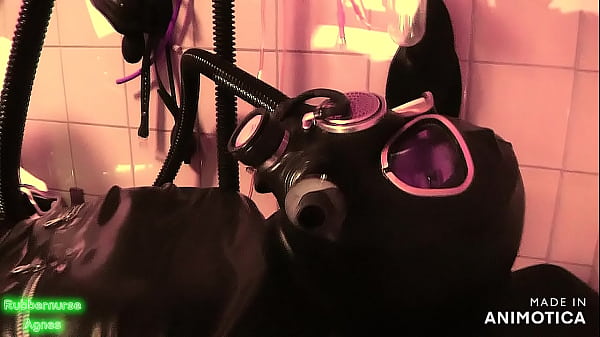 Rubbernurse Agnes Respiratory therapy and reduction with_the Piss Inhaler and oral infusion 3 day old stale piss_it smells so delicious_and tastes so good