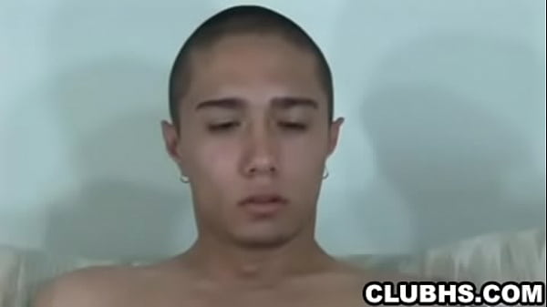 Horny asian hunk tugging his cock on the couchm 2