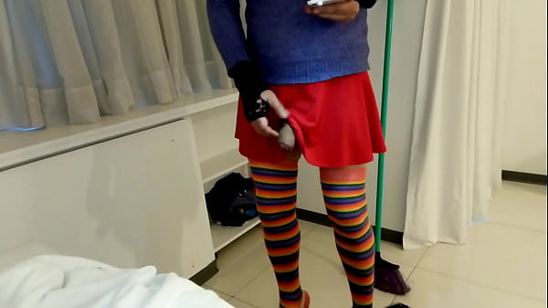 Cleaning lady with perverted boss who wears women's clothes wants to raise his salary big cock brunette latina 