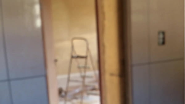 In the bathroom with the construction worker 