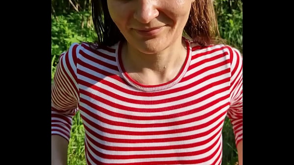 Fucked the wet girl in her little slobbery mouth in a hot summer day 