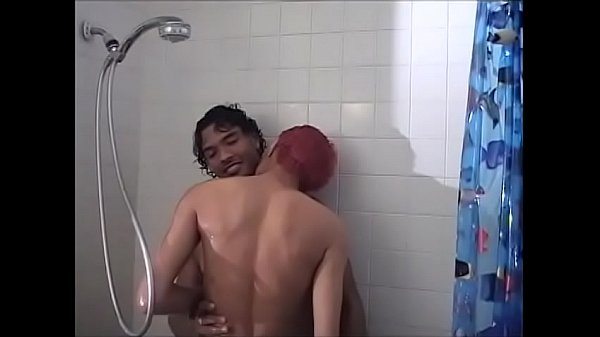 Play MP4 - Frisky black boy with pierced nipples sucks hunk's tool in the shower