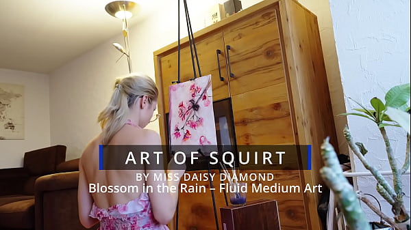 Blossom in the rain &ndash; modern abstract fluid painting by miss daisy diamond