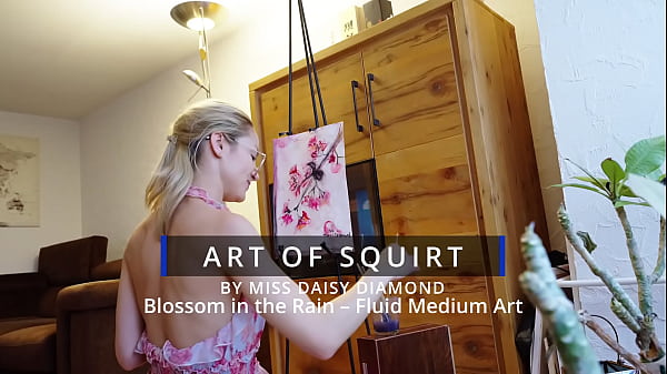 Blossom in the rain &ndash; modern abstract fluid painting by miss daisy diamond 