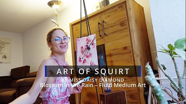 Blossom in the rain &ndash; modern abstract fluid painting by miss daisy diamond
