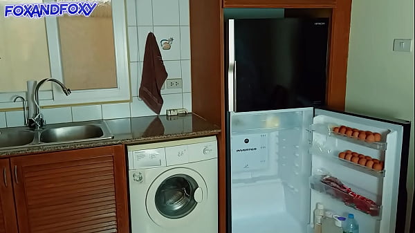 Morning blowjob in the kitchen. Mom almost caught us 