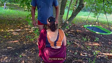 Risky Saree Love In Outdoor - Boobs Press, Hardcore Face Fucking And Blowjob thumbnail