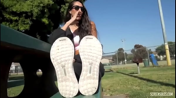 Mexican Beauty From Screensoles Jessica Showing Off Her Size 11 Sweaty Meaty Soles In TheSun