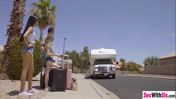 Sexy babes angel smalls and amazing teen with perfect ass katya rodriguez took big hard dick and swallowed it before hard pussy fucking