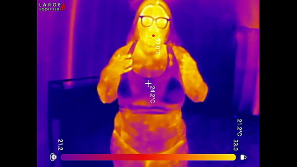 Sports bra try on boob bounce tests naked twerk tease thermal pov 4k landscape 