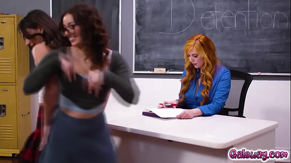 Play MP4 - Lauren Phillips accidentally touching the students boobs in the process and so Aften Opal and Leana Lovings keeps messing with her more